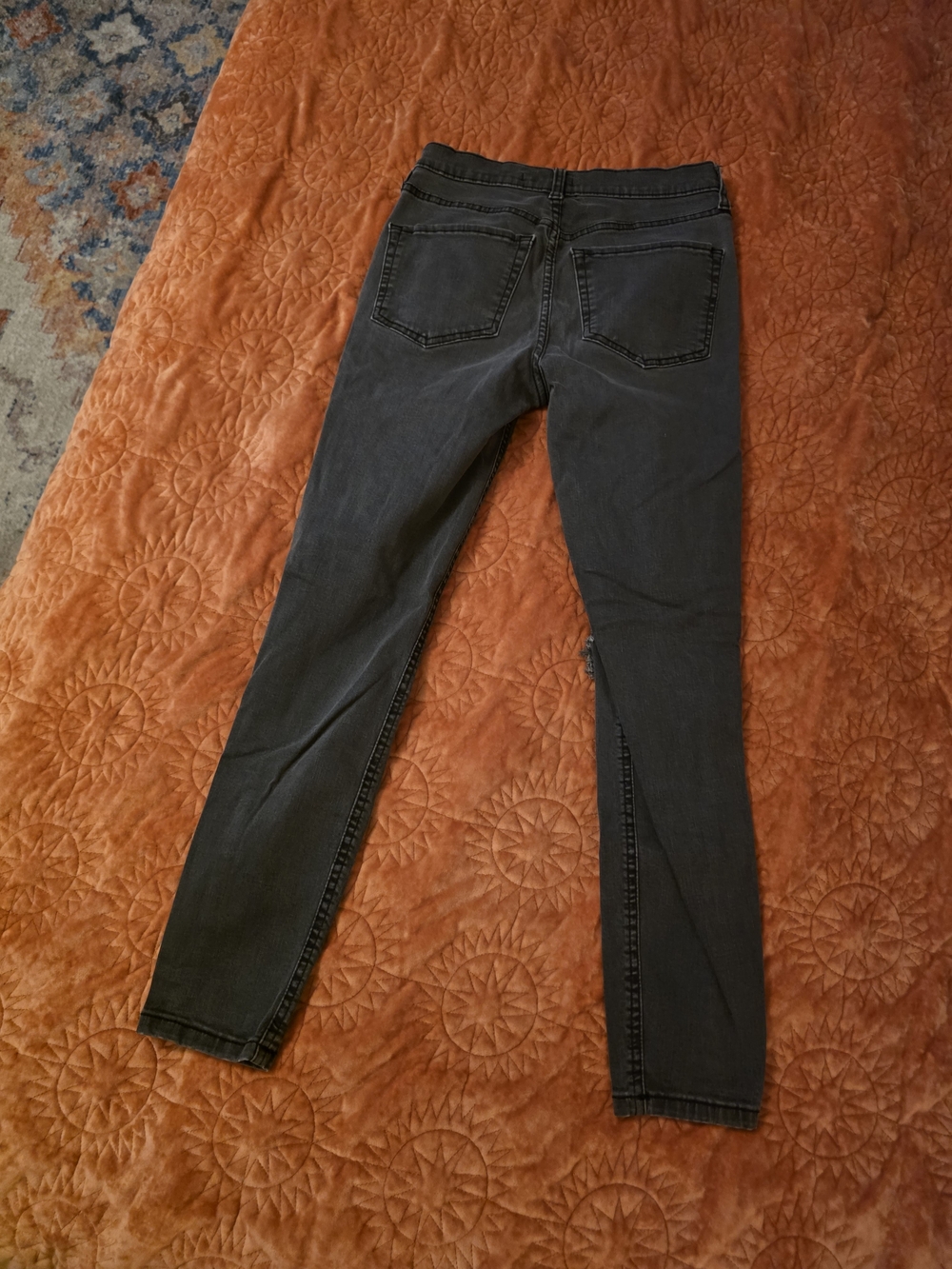 Free People Black Distressed Skinny Jeans - Picture 3 of 4